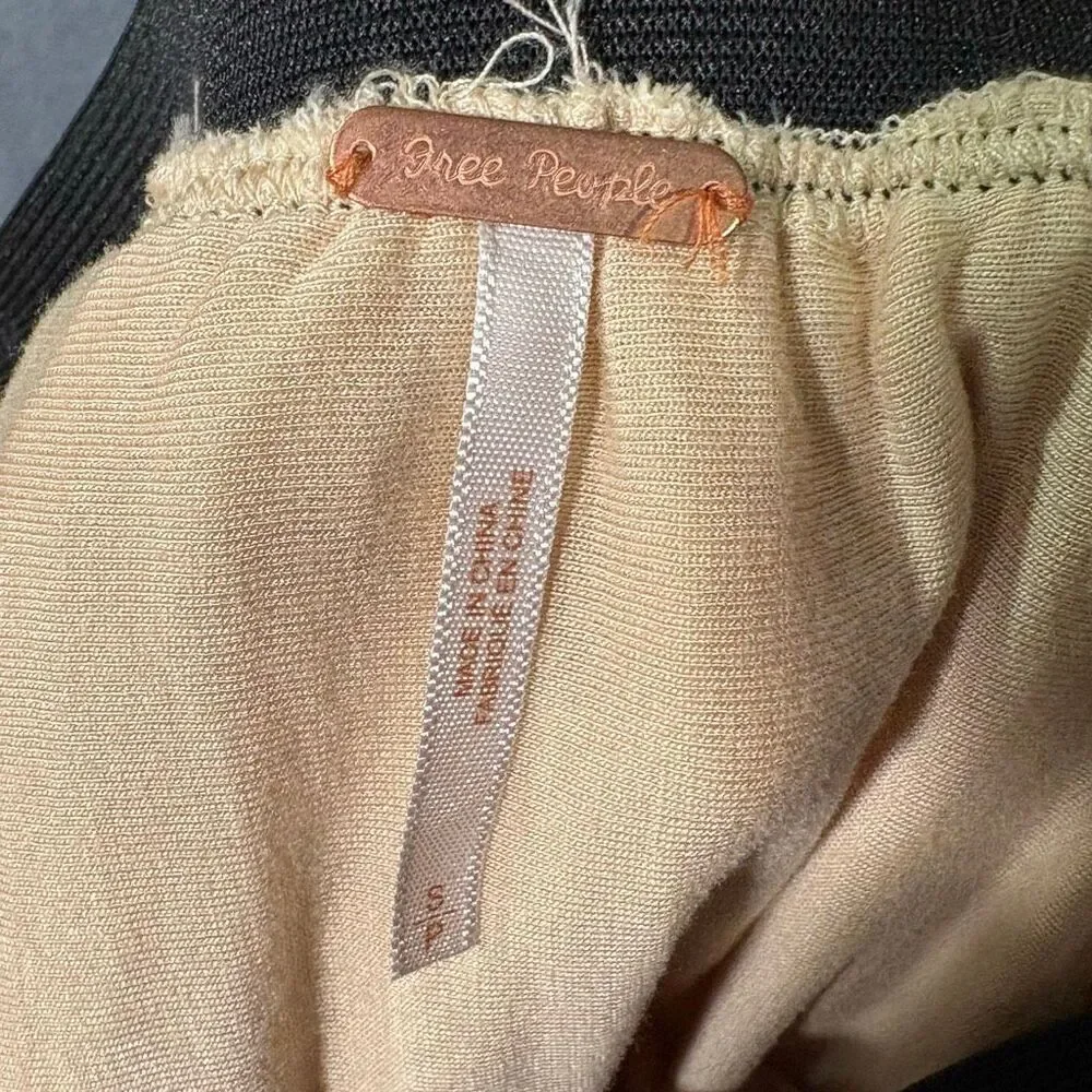 Free People Rosette Floral Textured Mini Skirt Cream Size S